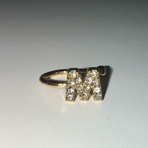 M Initial Gold Earring Cuff